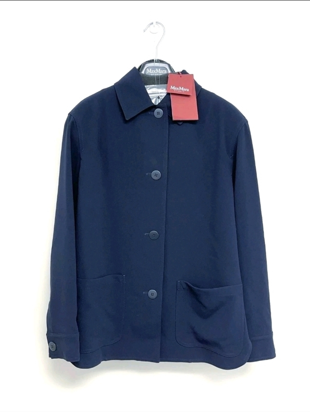 Max Mara Studio Navy Button Jacket Size 4 NWT